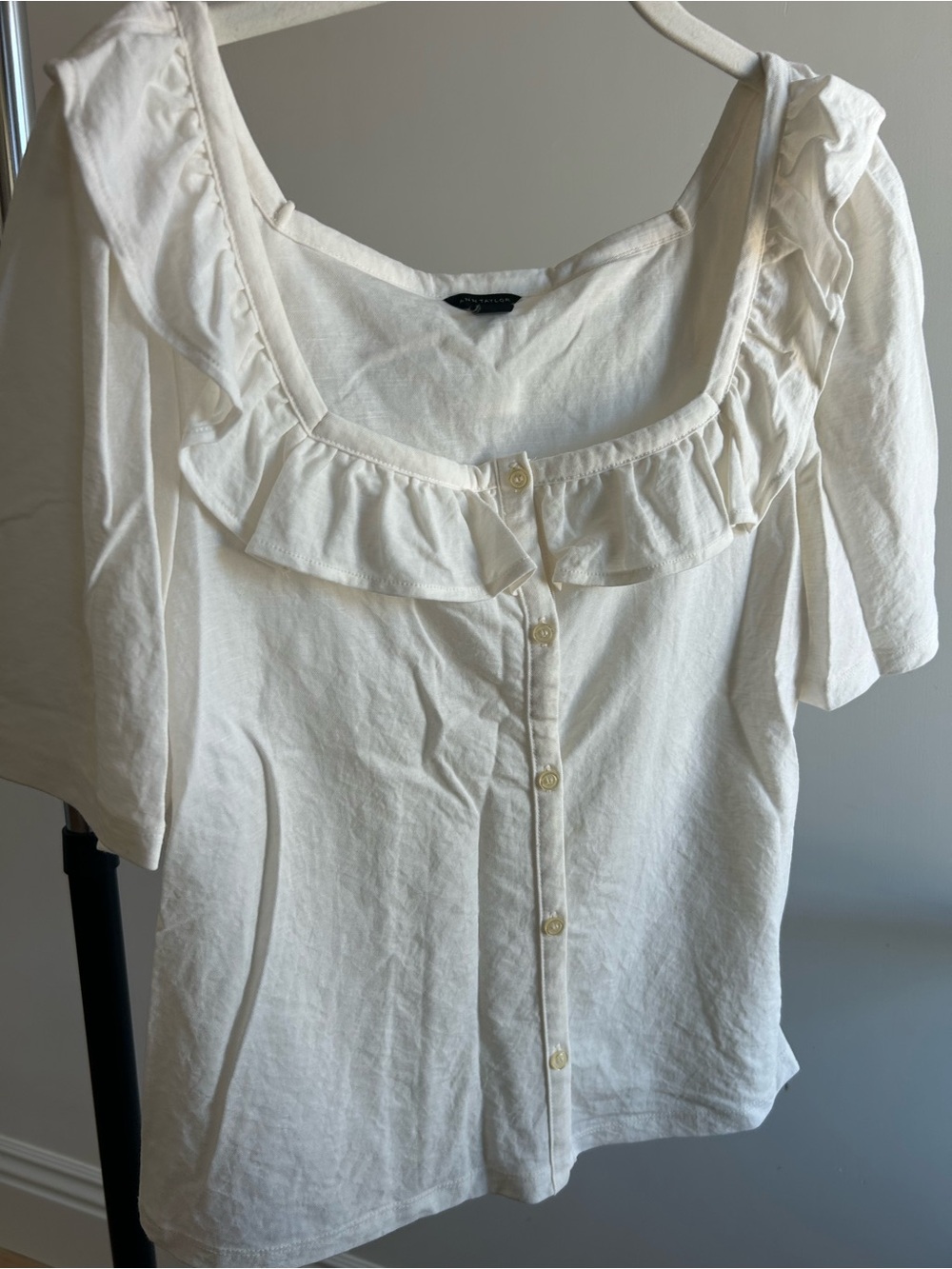 Ivory Ruffled Square Neck - Picture 2 of 3